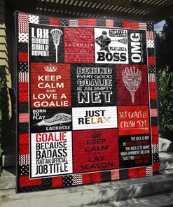 Behind Very Good Goalie Lacrosse Red Quilt Blanket Vh09