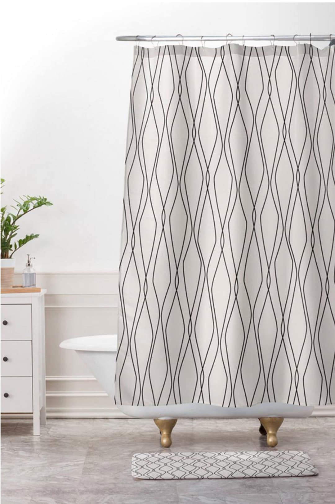 Beige Shower Curtain, Bathroom, Fuge Stone Design, Modern Geometric, Shower, Bathroom Decor, Minimalist Decor, Modern Home