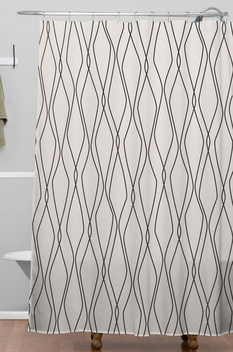 Beige Shower Curtain, Bathroom, Fuge Stone Design, Modern Geometric, Shower, Bathroom Decor, Minimalist Decor, Modern Home - Image 3