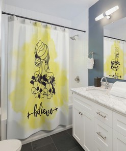 Believe Shower Curtain, Modern Shower Curtain, Line art curtain, Bathroom Decor curtain, Waterproof Shower Curtain, Bath Accessories