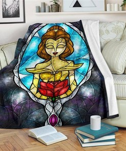 Belle Princess Beauty And The Beast Sherpa Fleece Blanket Gifts for Family, for Couple