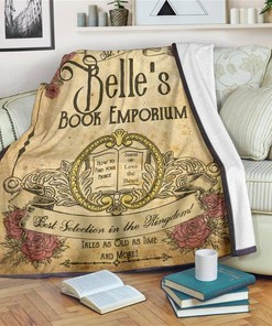 Belle's Book Emporium Sherpa Fleece Blanket Gifts for Family, for Couple