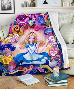 Best Alice In Wonderland Sherpa Fleece Blanket Gifts for Family, for Couple
