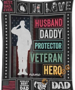 Best Dad Ever Gift For Birthday Holiday Christmas Valentine's Day Mother's Day Father's Day Veteran Sherpa Fleece Blanket