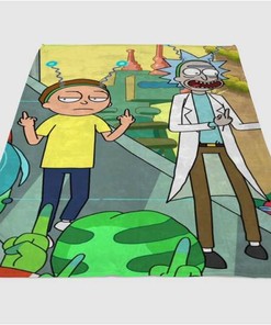 Best Rick And Morty Sherpa Fleece Blanket Gifts for Family, for Couple