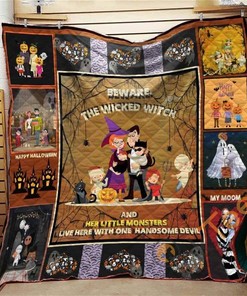 Beware The Wicked Witch Family Quilt Blanket Bedding Set