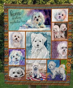 Bichon Frise 10 Quilt Blanket Bedding Set