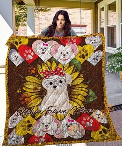 Bichon Frise 14 Quilt Blanket Bedding Set