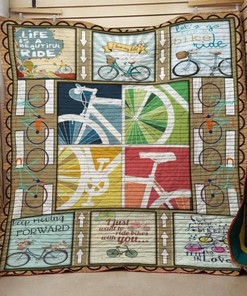 Bicycle Life Is A Beautiful Ride Quilt Blanket Bedding Set