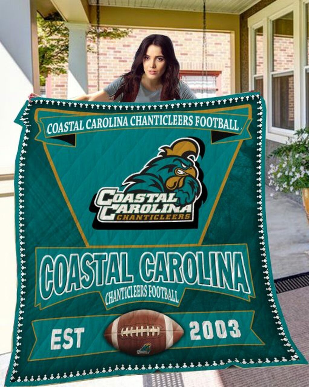 Big Coastal Carolina Chanticleers Ncaa Quilt Blanket Bedding Set