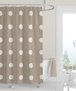 Big White Watercolor Cutout Dots Shower Curtain