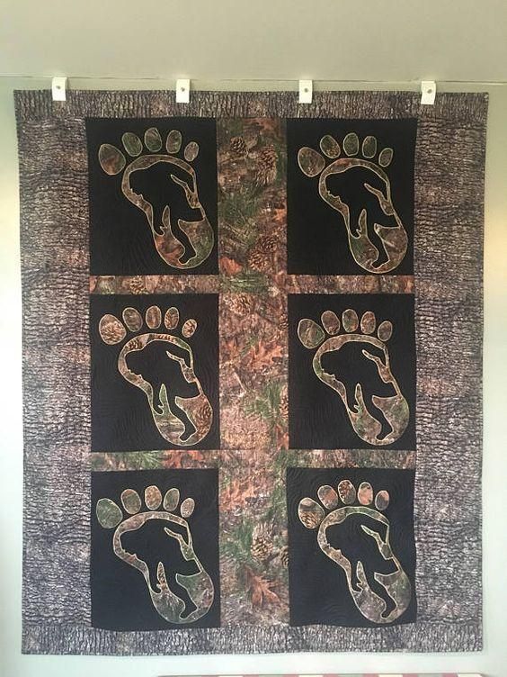 Bigfoot Camo Quilt Blanket Bedding Set for Home Décor