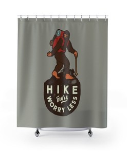 Bigfoot Shower Curtain, The Beast, Sasquatch, Get Out And Hike