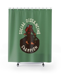Bigfoot Shower Curtain, The Beast, Sasquatch, Social Distance