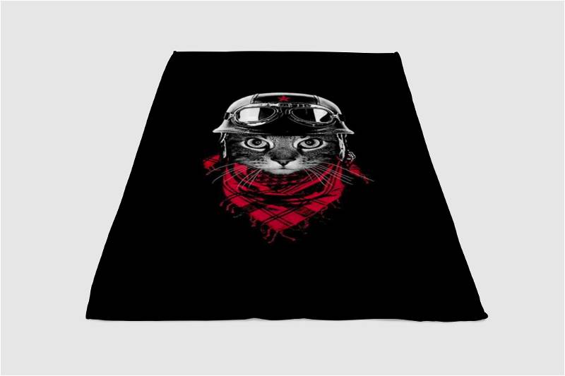Biker Cat Backgrounds Sherpa Fleece Blanket Gifts for Family, for Couple