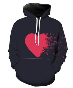 Binary Heart Love Awesome Hoodie 3D