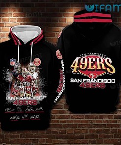 Black 49ers Hoodie 3D Player Signatures San Francisco 49ers Gift