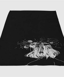 Black And White Wallpaper Space Sherpa Fleece Blanket Gifts for Family, for Couple