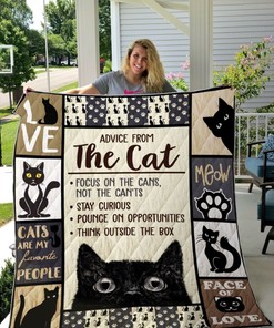Black Cat Focus On The Cans Quilt Blanket Bedding Set
