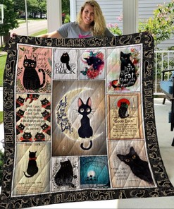 Black Cat Quilt Blanket Bedding Set for Home Décor