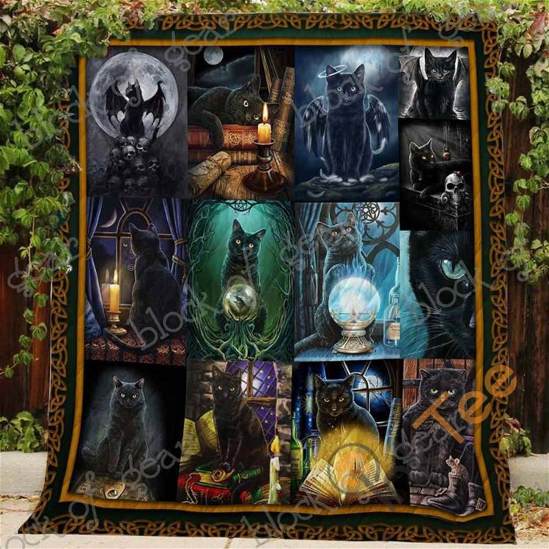 Black Cat Soul Quilt Blanket Bedding Set