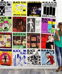 Black Flag Quilt Blanket Bedding Set for Home Décor