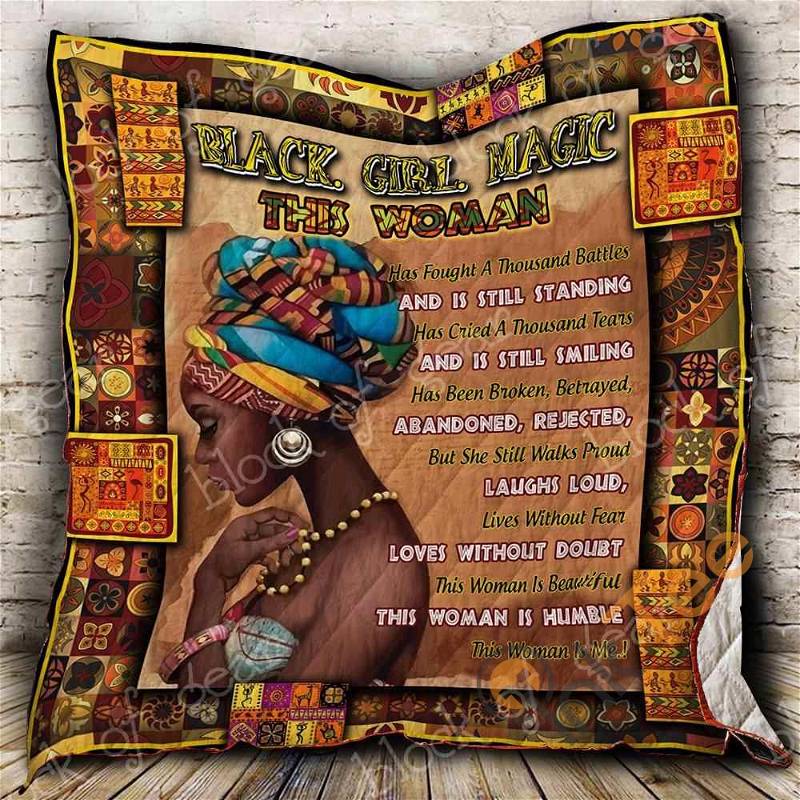 Black. Girl. Magic Proud African Quilt Blanket Bedding Set