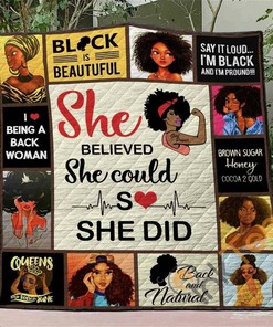 Black Girl Quilt Blanket Bedding Set