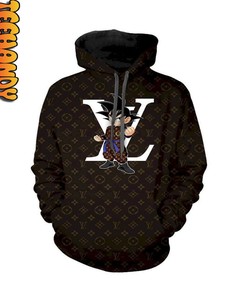 Black Goku with Louis Vuitton Hoodie