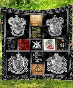 Black Harry Potter Logos Quilt Blanket Bedding Set