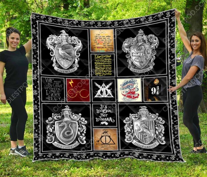 Black Harry Potter Logos Quilt Blanket Bedding Set