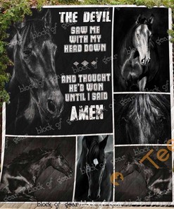Black Horse Quilt Blanket Bedding Set