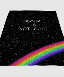 Black Is Not Sad Sherpa Fleece Blanket Gifts for Family, for Couple