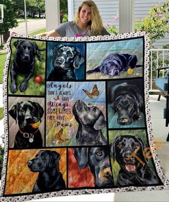 Black Labrador Quilt Blanket Bedding Set With Pillowcase Option