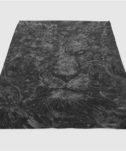 Black Lion Sherpa Fleece Blanket Gifts for Family, for Couple