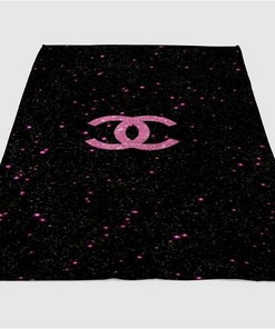 Black Logo Sherpa Fleece Blanket Gifts for Family, for Couple