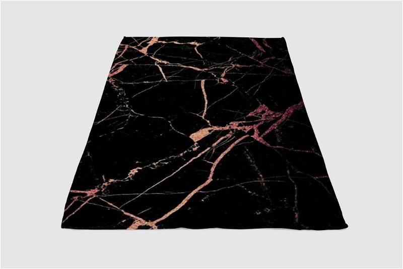 Black Marble Sherpa Fleece Blanket Gifts for Family, for Couple