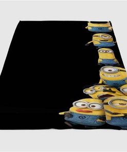 Black Minion Background Sherpa Fleece Blanket Gifts for Family, for Couple