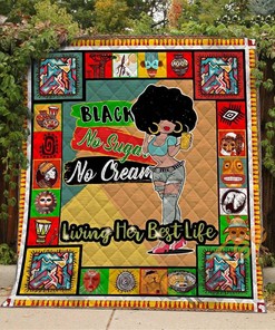 Black No Sugar No Cream Quilt Blanket Bedding Set