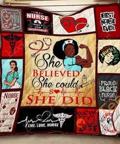 Black Nurse Quilt Blanket Bedding Set