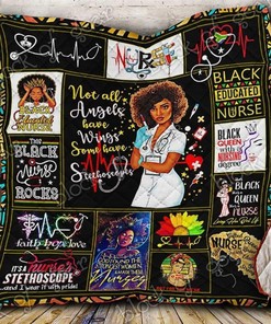 Black Nurse Quilt Blanket Bedding Set for Home Décor
