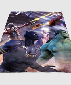 Black Panther Marvel Heroes Sherpa Fleece Blanket Gifts for Family, for Couple