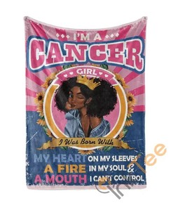 Black Queen Im A Cancer Girl Sherpa Fleece Blanket Gifts for Family, for Couple