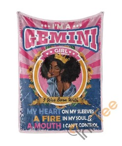 Black Queen Im A Gemini Girl Sherpa Fleece Blanket Gifts for Family, for Couple