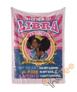 Black Queen Im A Libra Girl Sherpa Fleece Blanket Gifts for Family, for Couple
