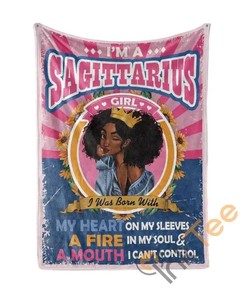 Black Queen Im A Sagittarius Girl Sherpa Fleece Blanket Gifts for Family, for Couple