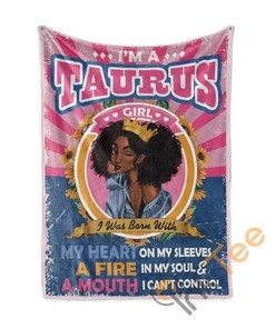 Black Queen Im A Taurus Girl Sherpa Fleece Blanket Gifts for Family, for Couple