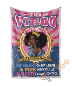 Black Queen Im A Virgo Girl Sherpa Fleece Blanket Gifts for Family, for Couple