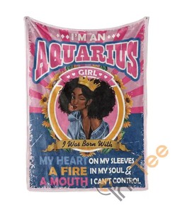 Black Queen Im An Aquarius Girl Sherpa Fleece Blanket Gifts for Family, for Couple
