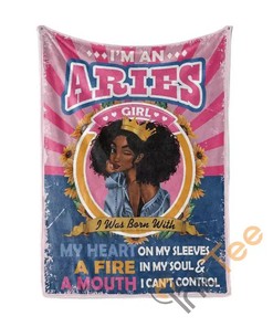 Black Queen Im An Aries Girl Sherpa Fleece Blanket Gifts for Family, for Couple